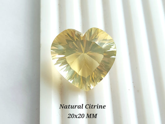 Big Size! Natural Citrine Heart Shape Gemstone | 20MM Loose stone | Faceted Citrine  Cut Stone | Gemstone for Ring, Pendant & Jewelry Making