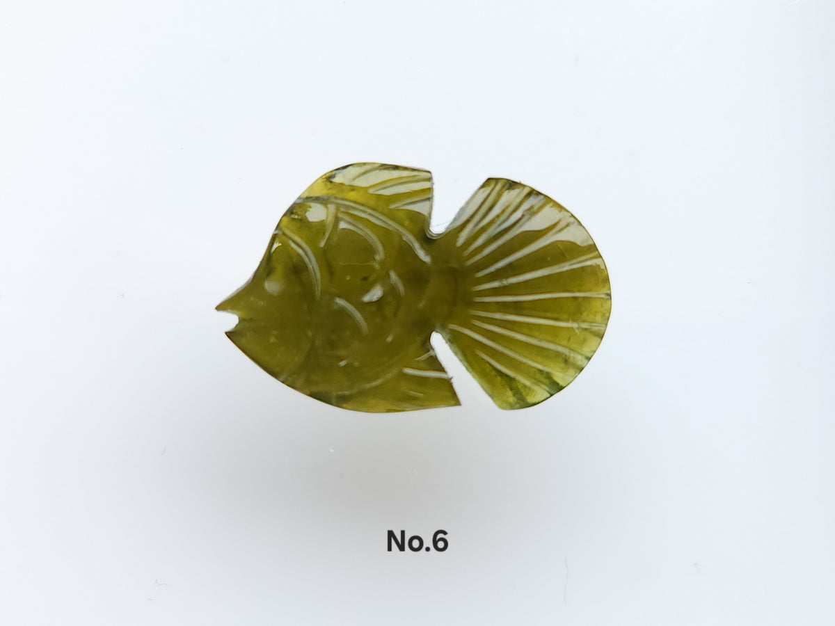 Natural Bi-Tourmaline Carved Fishes For Charms & Pendants