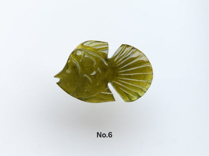 Natural Bi-Tourmaline Carved Fishes For Charms & Pendants