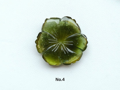 Natural Bi-Tourmaline Loose Flower Carvings