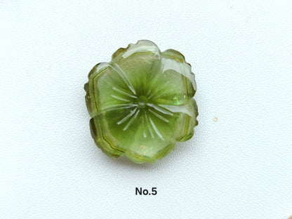 Natural Bi-Tourmaline Loose Flower Carvings