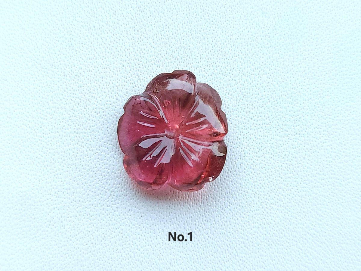 Natural Multi Tourmaline Loose Flower Carvings