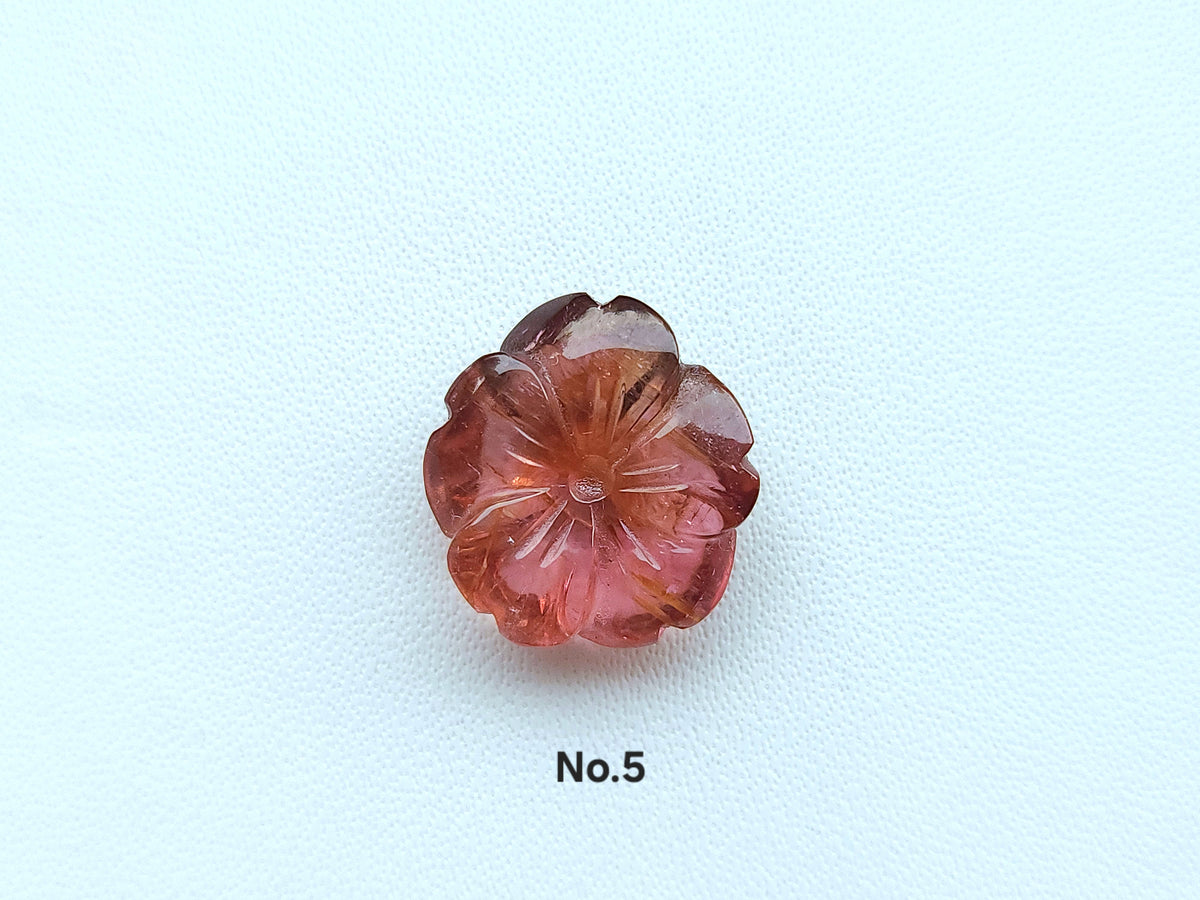 Natural Multi Tourmaline Loose Flower Carvings