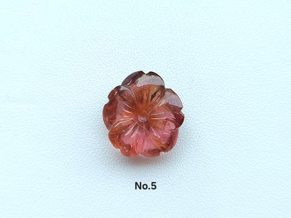 Natural Multi Tourmaline Loose Flower Carvings