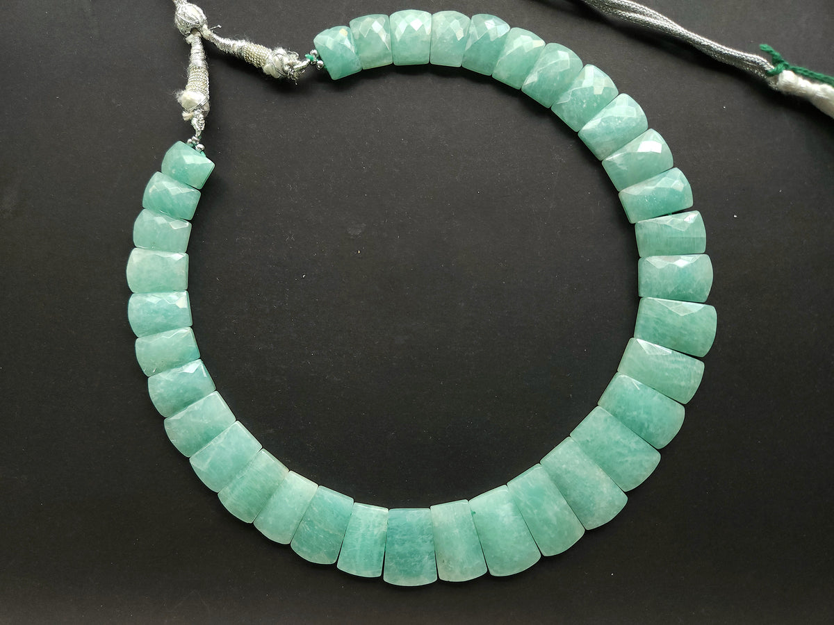 Natural Amazonite Faceted Bib Necklace