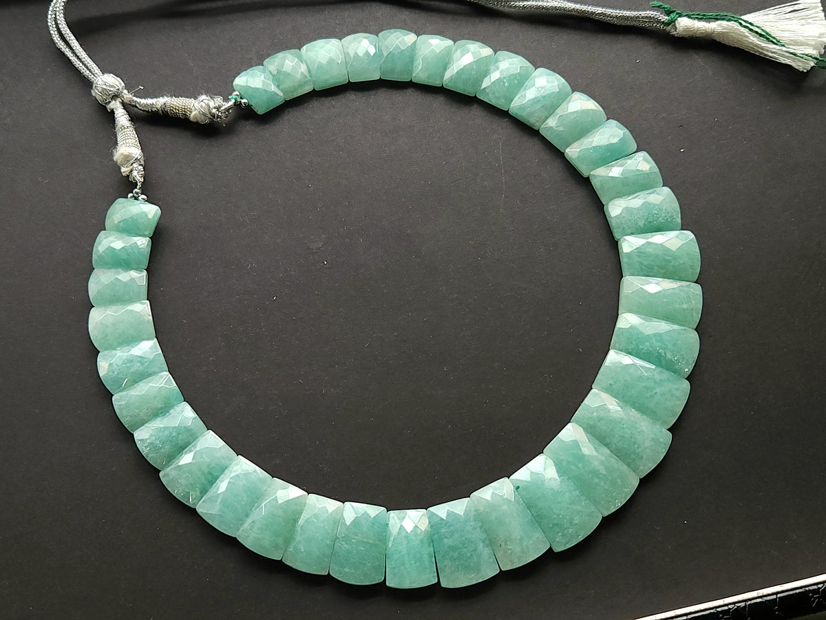 Natural Amazonite Faceted Bib Necklace