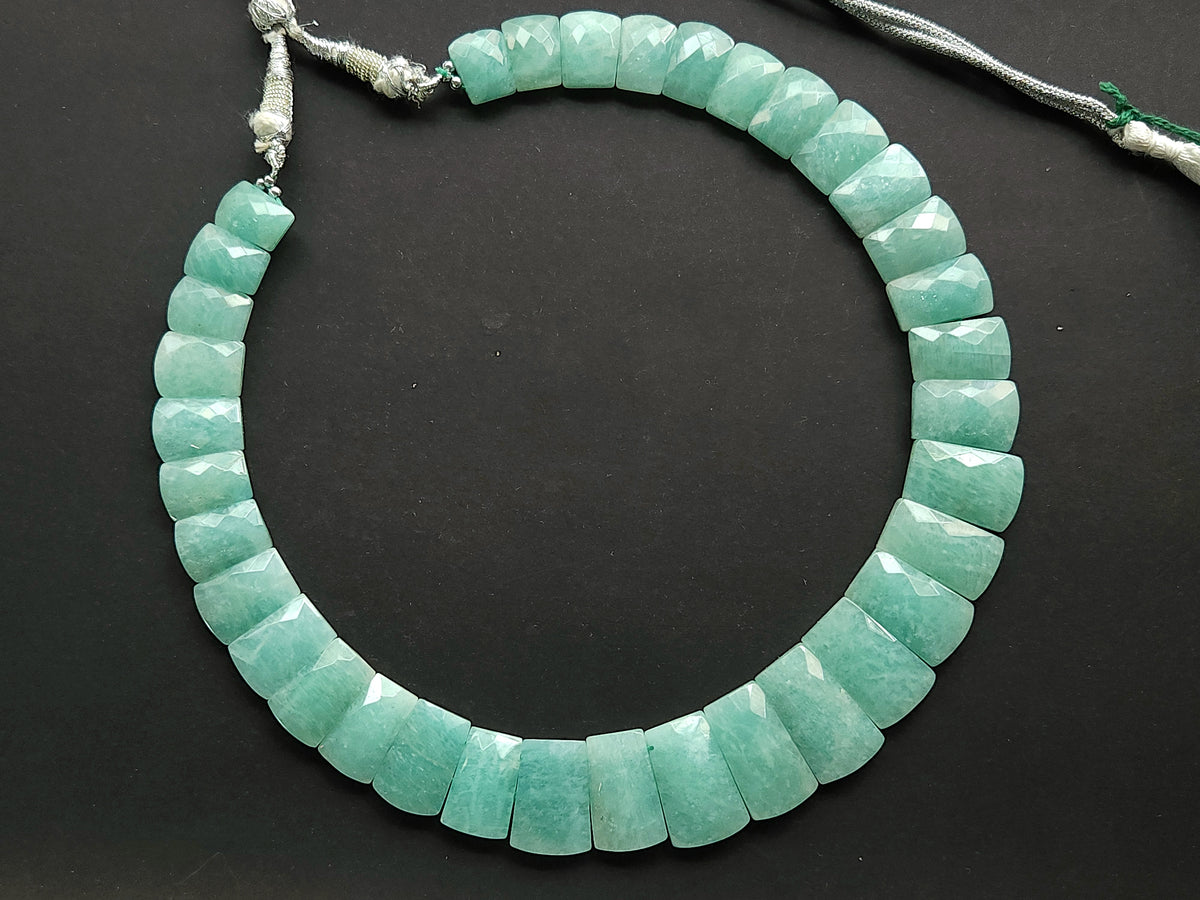 Natural Amazonite Faceted Bib Necklace