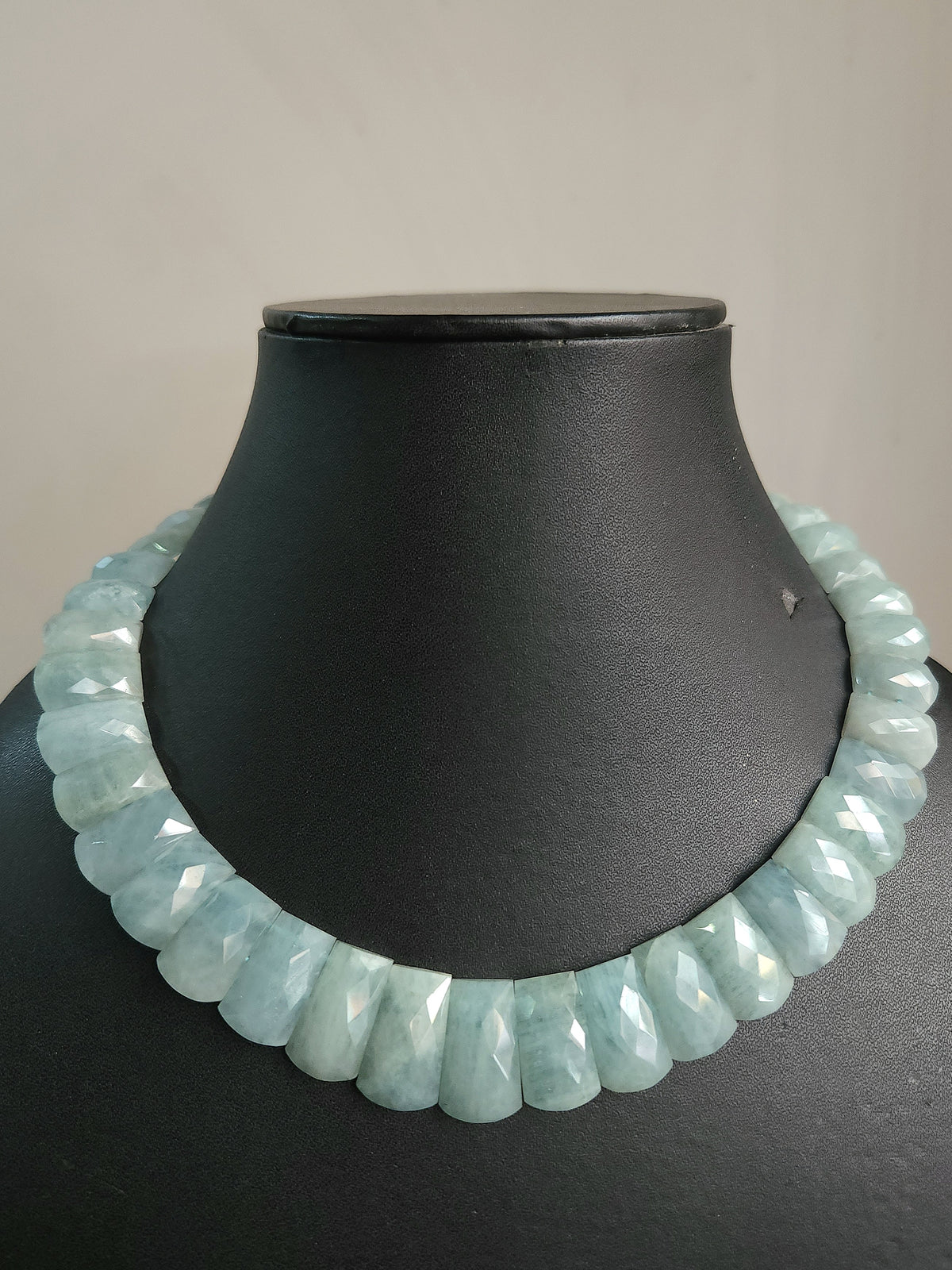 Natural Aquamarine Faceted BIB Necklace