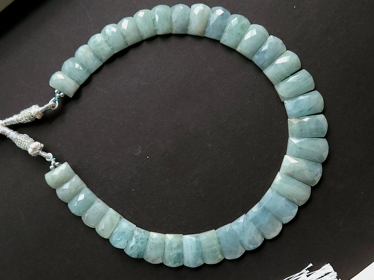 Natural Aquamarine Faceted BIB Necklace