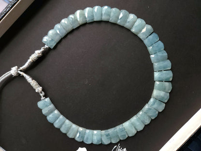 Natural Aquamarine Smooth BIB Necklace 