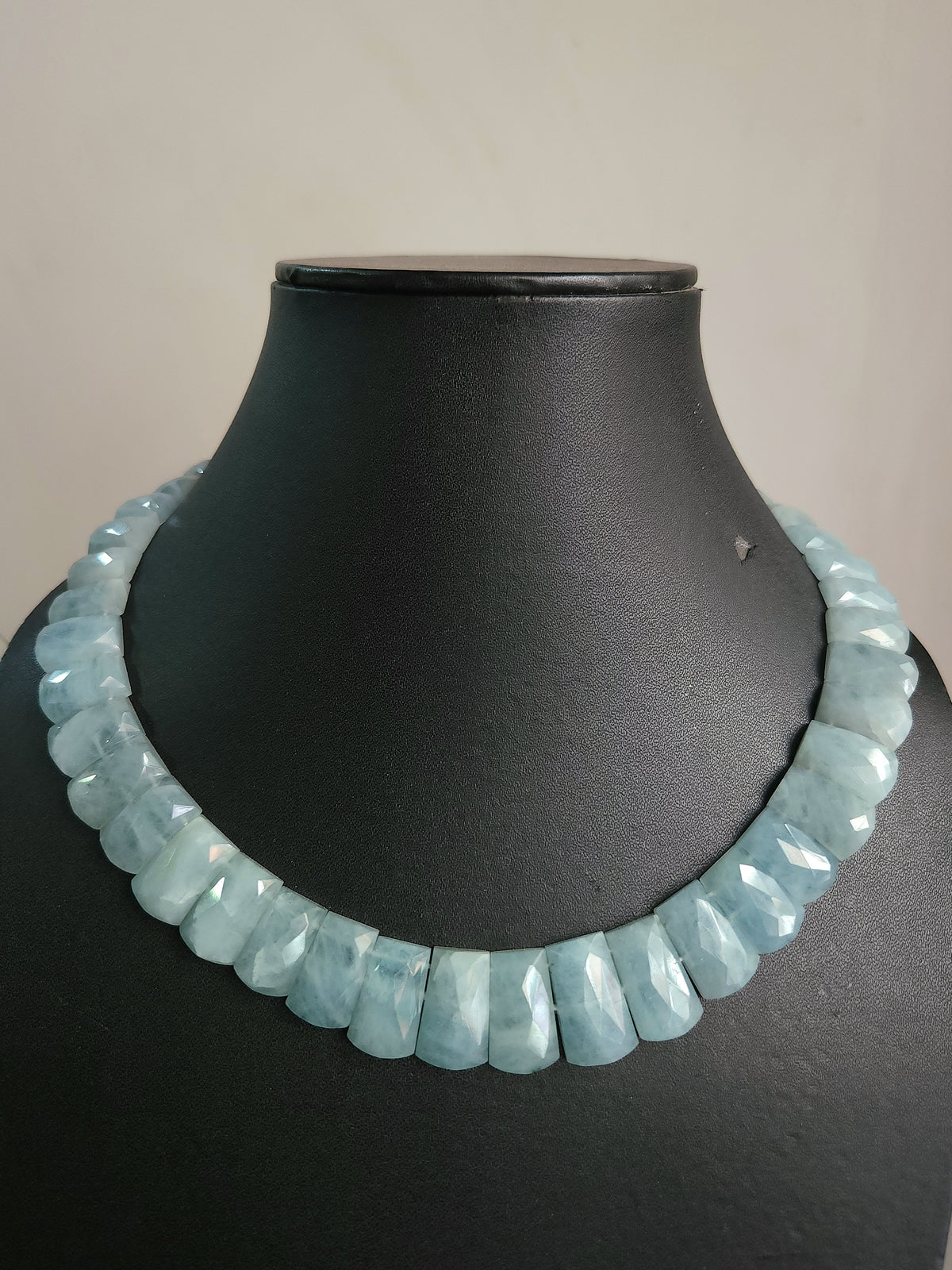 Natural Aquamarine Faceted BIB Necklace