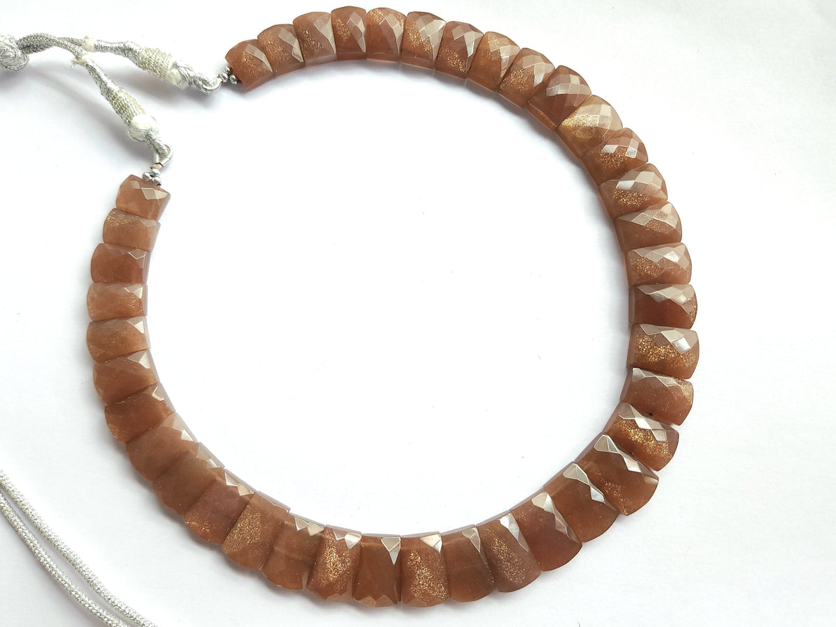 Natural Sunstone Gemstone BIB Necklace