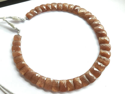 Natural Sunstone Gemstone BIB Necklace