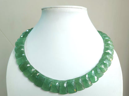 Natural Green Aventurine Gemstone Bib Necklace 