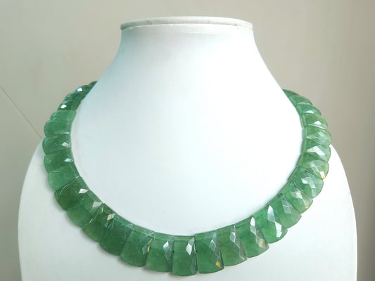 Natural Green Aventurine Gemstone Bib Necklace 