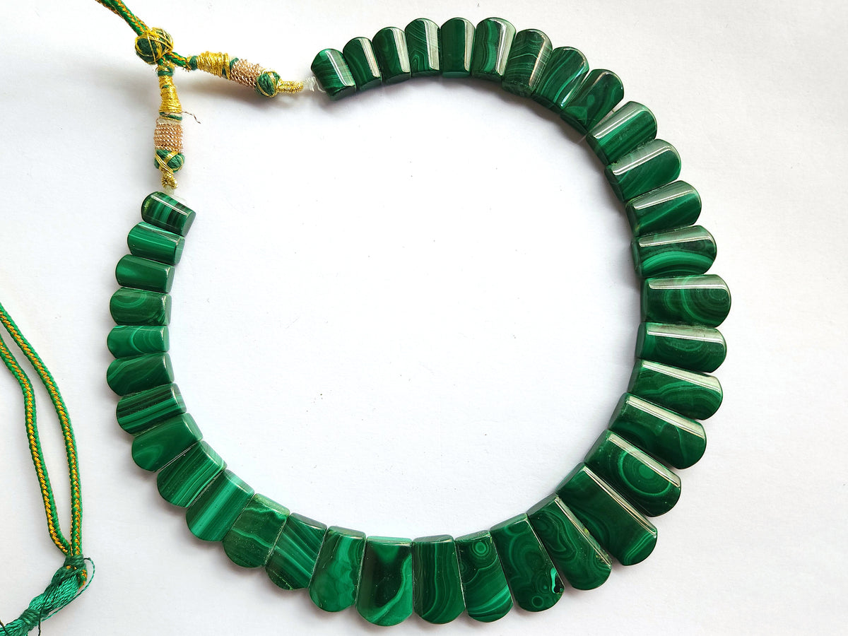 Exclusive! Natural Malachite Gemstone Bib Necklace