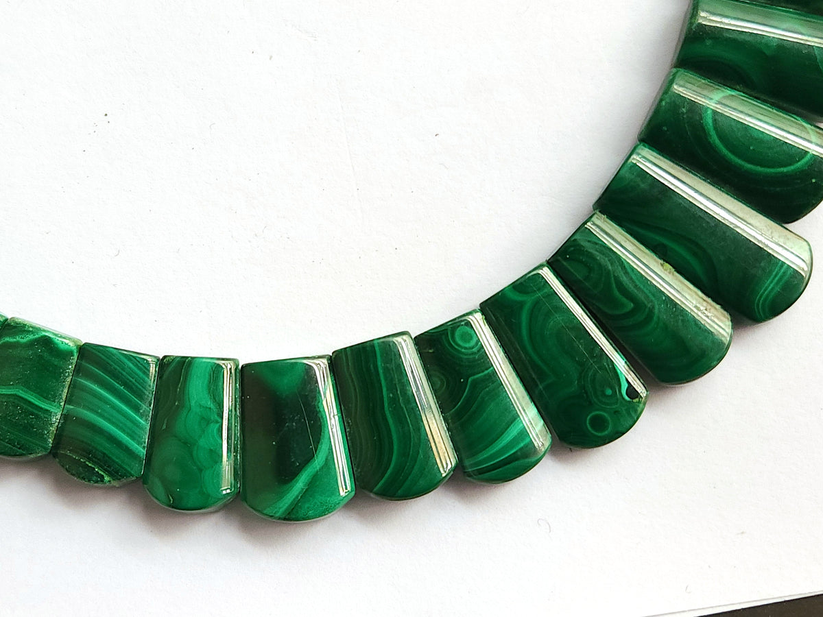 Exclusive! Natural Malachite Gemstone Bib Necklace