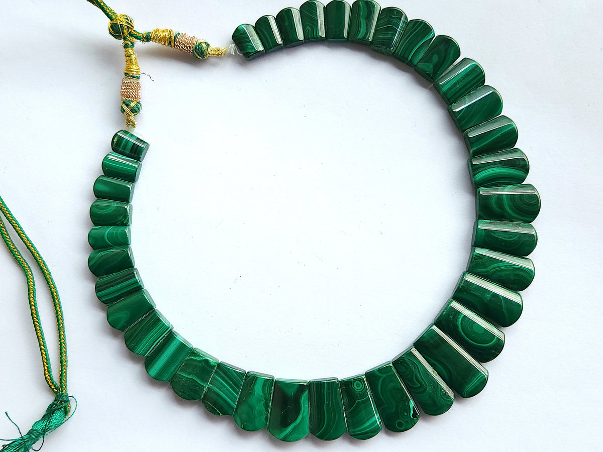 Exclusive! Natural Malachite Gemstone Bib Necklace