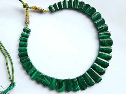 Exclusive! Natural Malachite Gemstone Bib Necklace