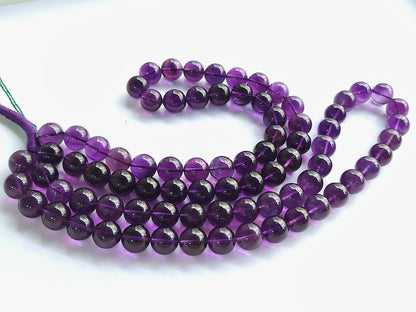 Natural Amethyst Smooth Spherical/Ball Shape Beads