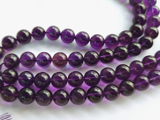 16 Inch Natural Amethyst Smooth Spherical Beads | Ball Shape Beads 10 To 10.50 MM | Round Amazonite Beads for Necklace  & Jewelry Making