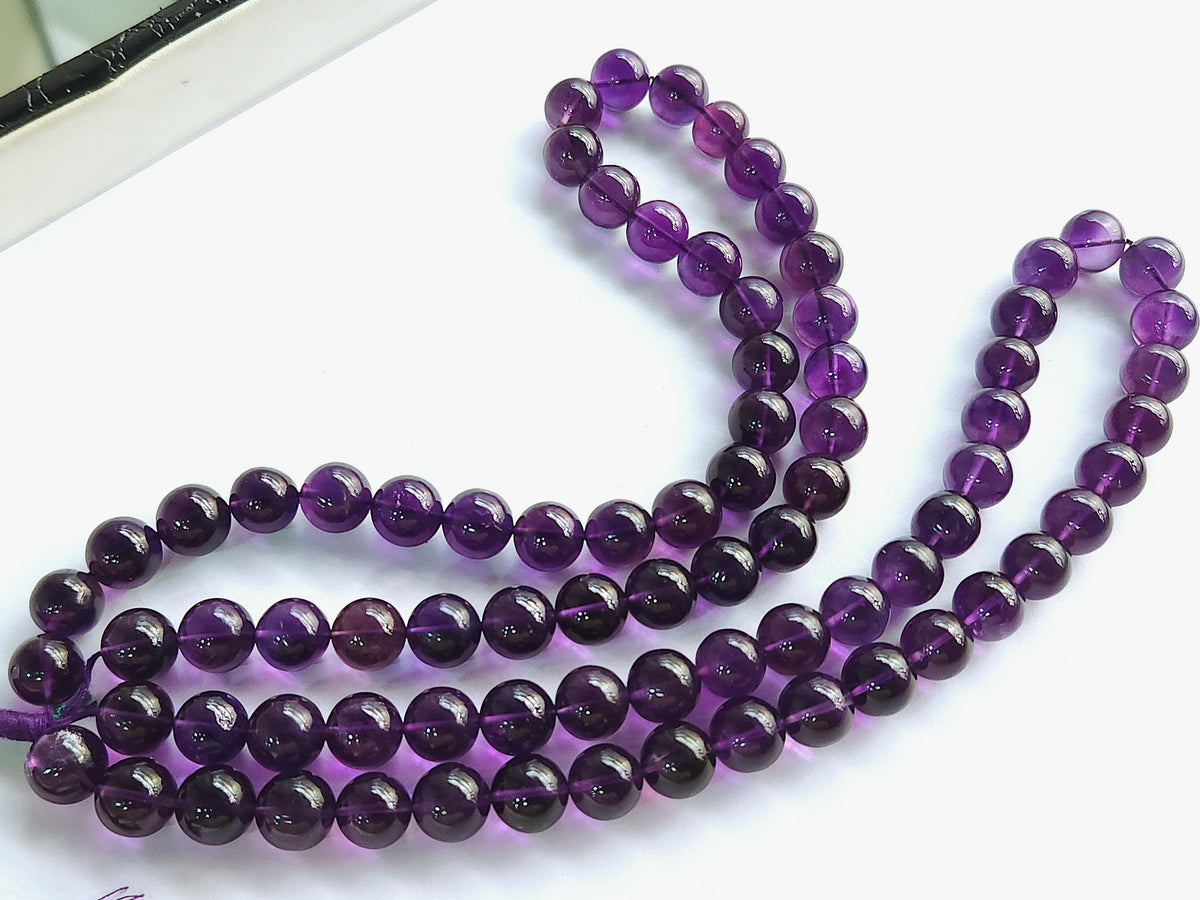 Natural Amethyst Smooth Spherical/Ball Shape Beads