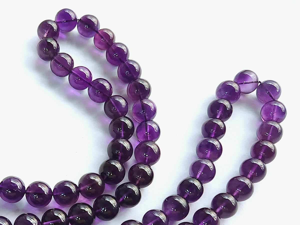 Natural Amethyst Smooth Spherical/Ball Shape Beads