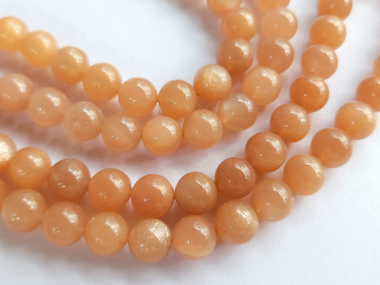 16 Inch Natural Peach Moonstone Smooth Spherical Beads | Ball Shape Beads 10.50 MM | Round Moonstone Beads for Necklace  & Jewelry Making