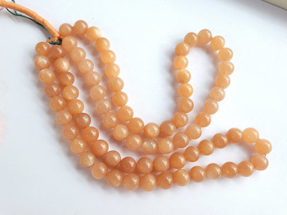 Natural Peach Moonstone Smooth Spherical/Ball Shape Beads