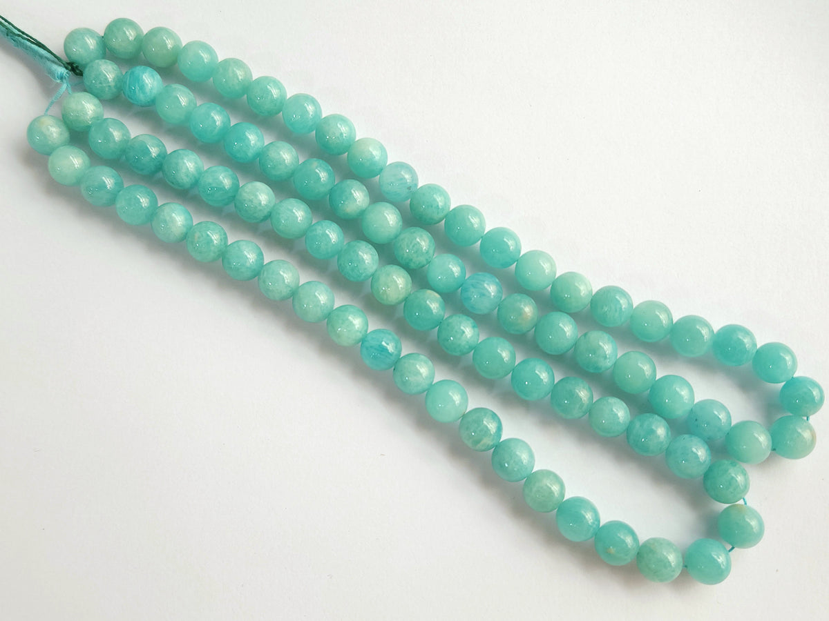 Natural Amazonite Smooth Spherical/Ball Shape Beads