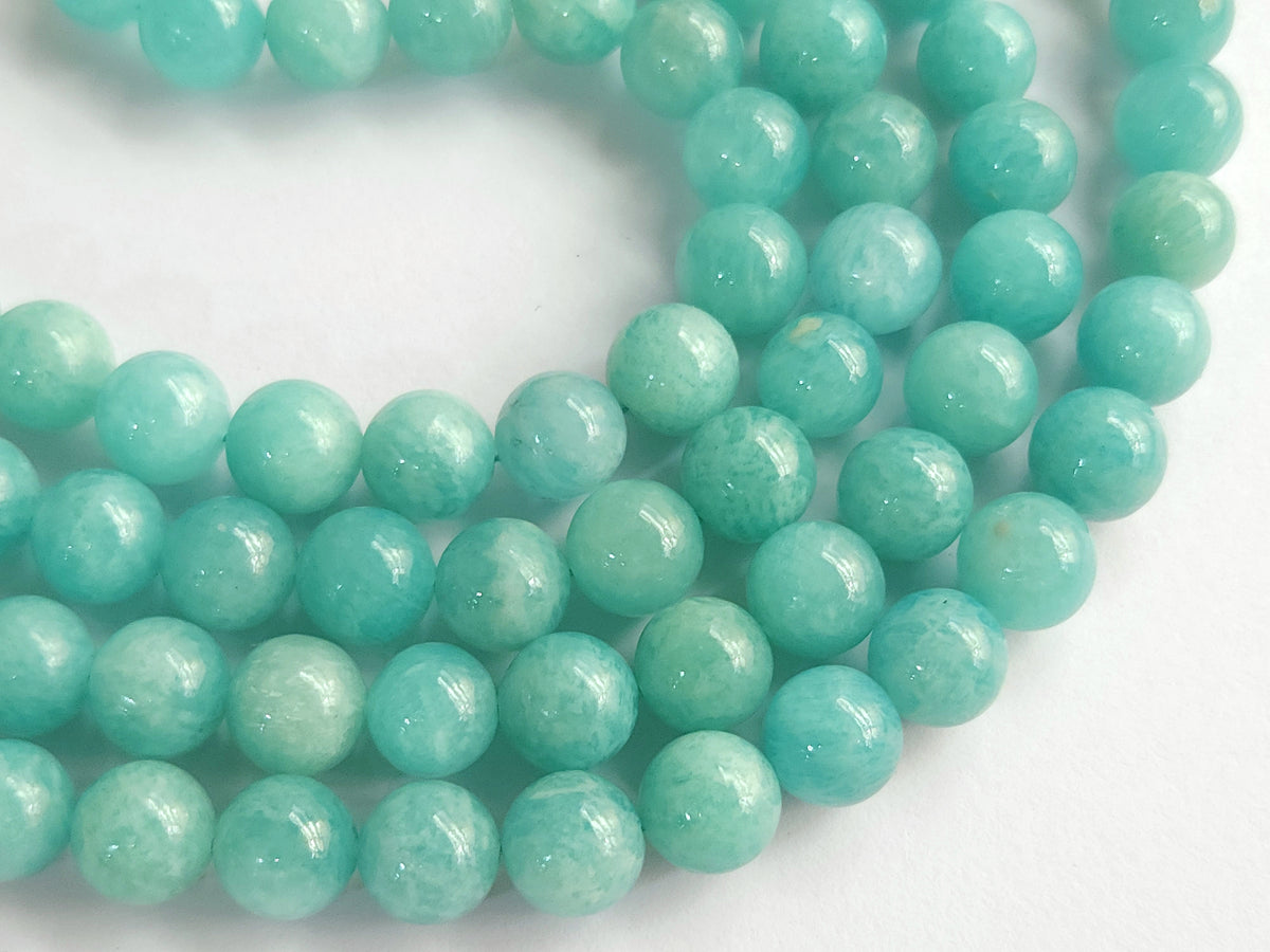 16 Inch Natural Amazonite Smooth Spherical Beads | Ball Shape Beads 10.50 MM | Amazonite Beads for Necklace  & Jewelry Making