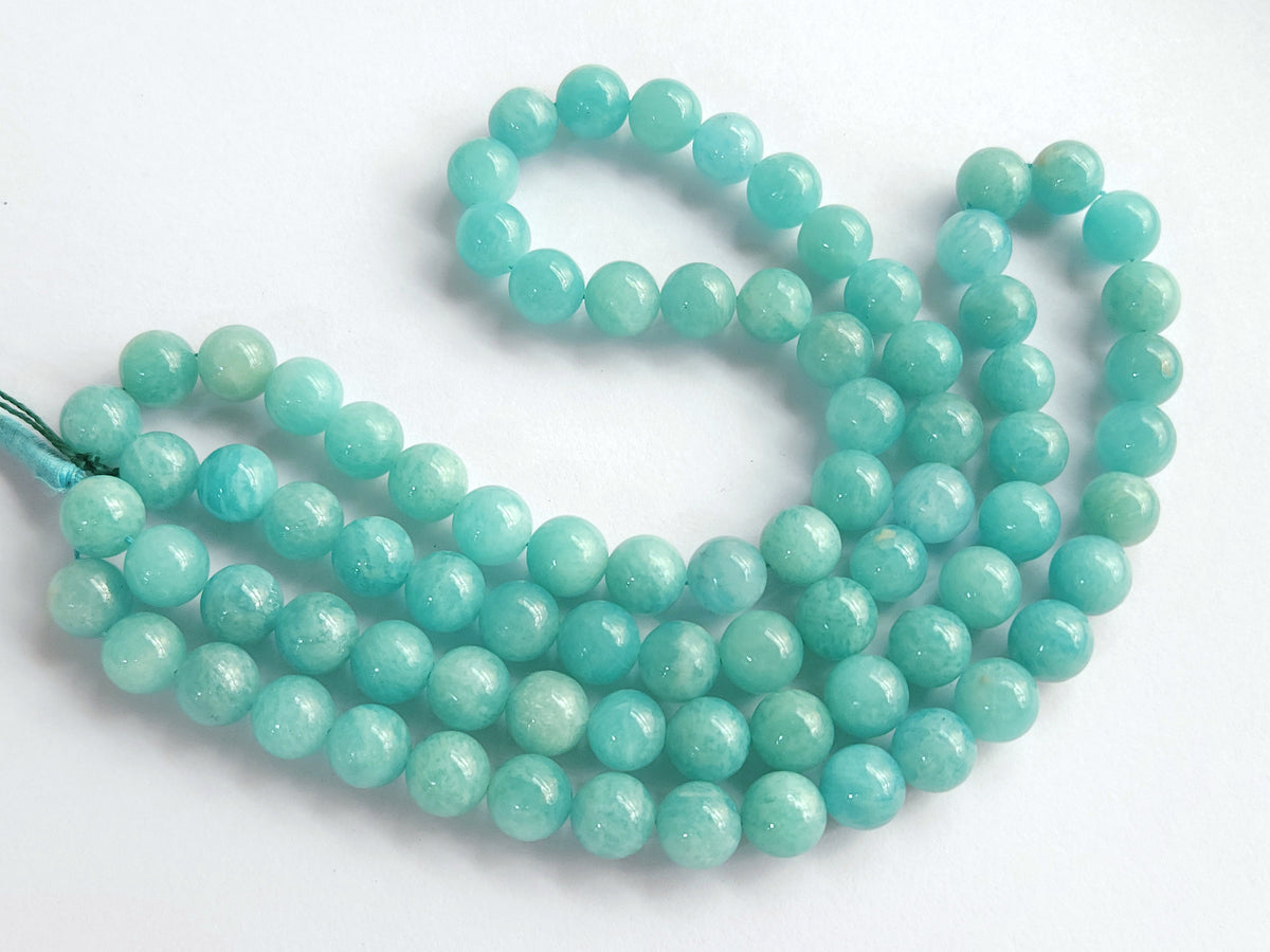 Natural Amazonite Smooth Spherical/Ball Shape Beads