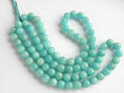 Natural Amazonite Smooth Spherical/Ball Shape Beads