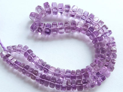 Natural Pink Amethyst Smooth Hexagonal Rondelle Beads