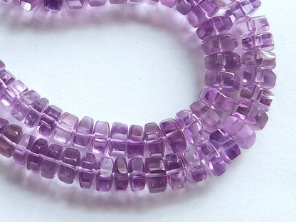 Natural Pink Amethyst Smooth Hexagonal Rondelle Beads