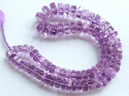 Natural Pink Amethyst Smooth Hexagonal Rondelle Beads
