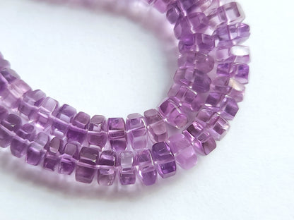 Natural Pink Amethyst Smooth Hexagonal Rondelle Beads