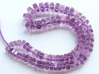 Natural Pink Amethyst Smooth Hexagonal Rondelle Beads