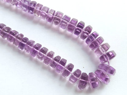 Natural Pink Amethyst Smooth Hexagonal Rondelle Beads
