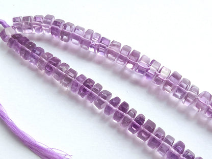 Natural Pink Amethyst Smooth Hexagonal Rondelle Beads
