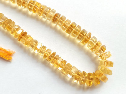 Natural Citrine Smooth Hexagonal Rondelle Beads