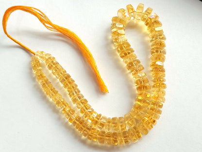 Natural Citrine Smooth Hexagonal Rondelle Beads