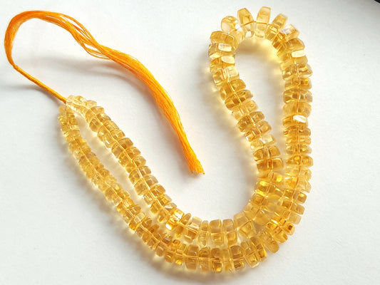 Natural Citrine Smooth Hexagonal Rondelle Beads