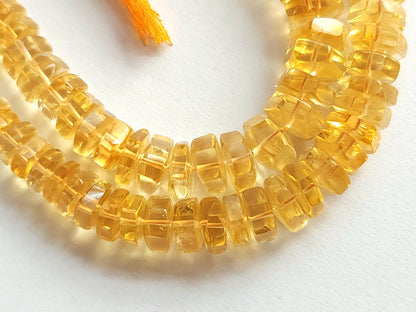 Natural Citrine Smooth Hexagonal Rondelle Beads