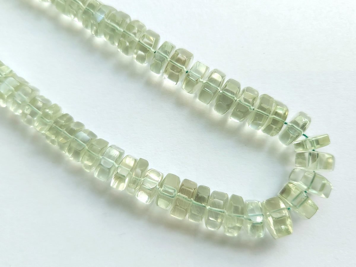 Natural Green Amethyst Smooth Hexagonal Rondelle Beads
