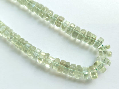 Natural Green Amethyst Smooth Hexagonal Rondelle Beads