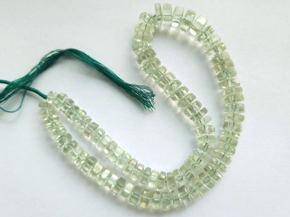 Natural Green Amethyst Smooth Hexagonal Rondelle Beads