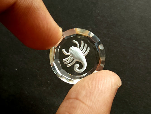 Natural Crystal Quartz Reverse Intaglio Gemstone