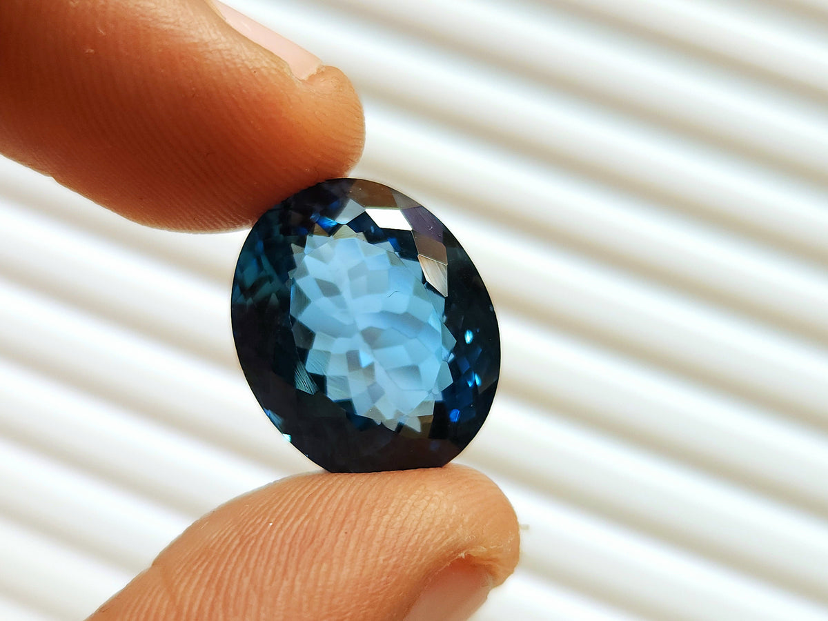 Natural London Blue Topaz Oval Loose Gemstone