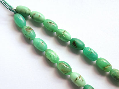 Natural Chrysoprase Smooth Oval Beads